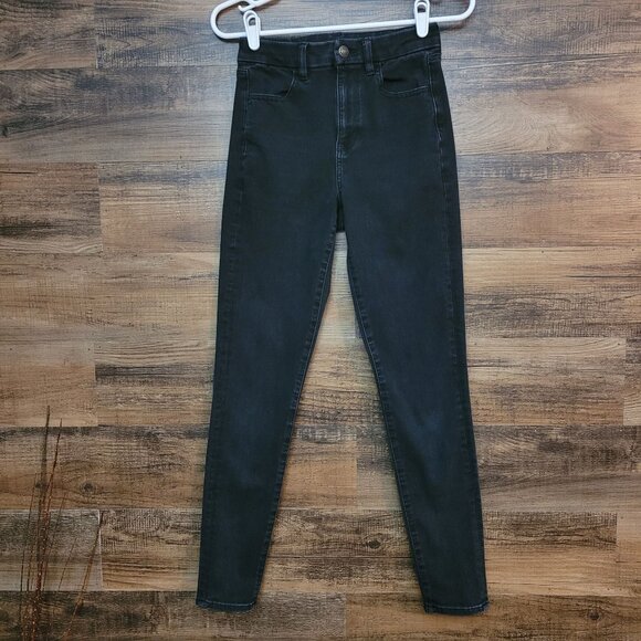 American Eagle Jeans 4 L Jegging Curvy Super Hi Rise 360 Next Level Stretch - Picture 1 of 12